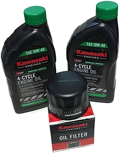 Oil Change Kit fit's Some Kawasaki 99969-6296 49065-0721 49065-7007 10W40 Synthetic Blend