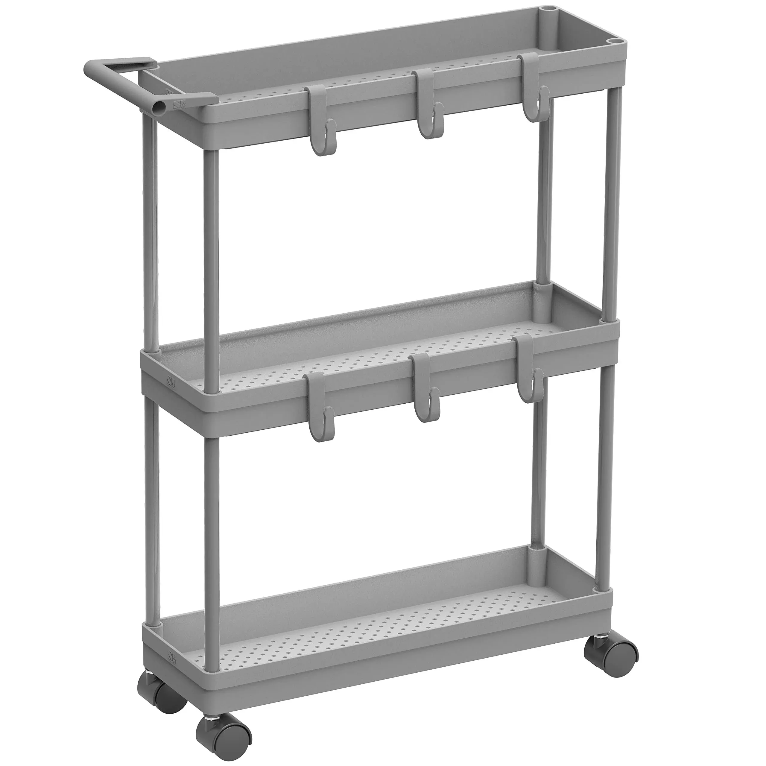 Simple Houseware Kitchen Cart Storage 3-Tier Slim/Super Narrow Shelves, Grey