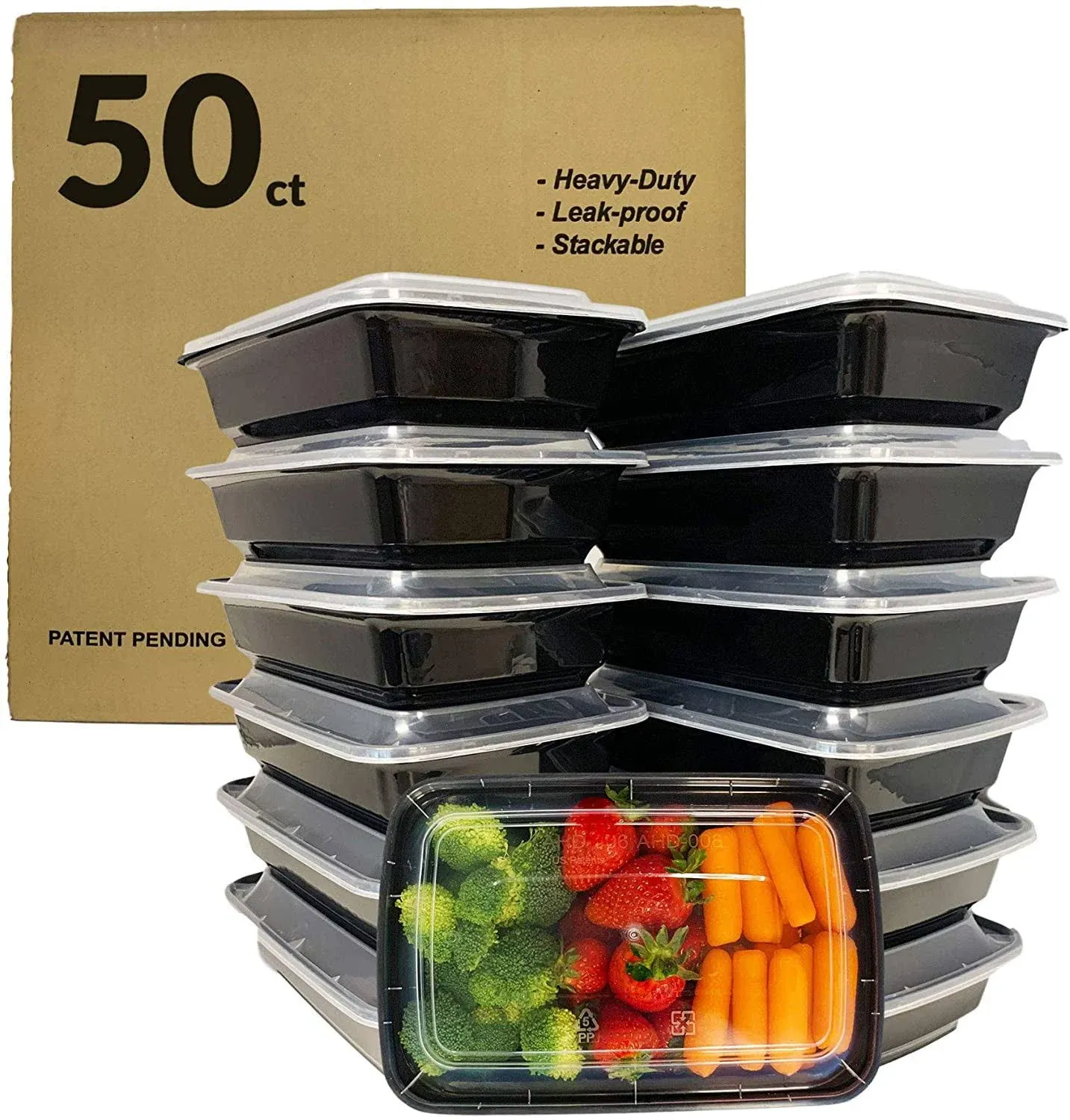 50 Pack Meal Prep Containers Food Storage 1 Compartment  28 oz