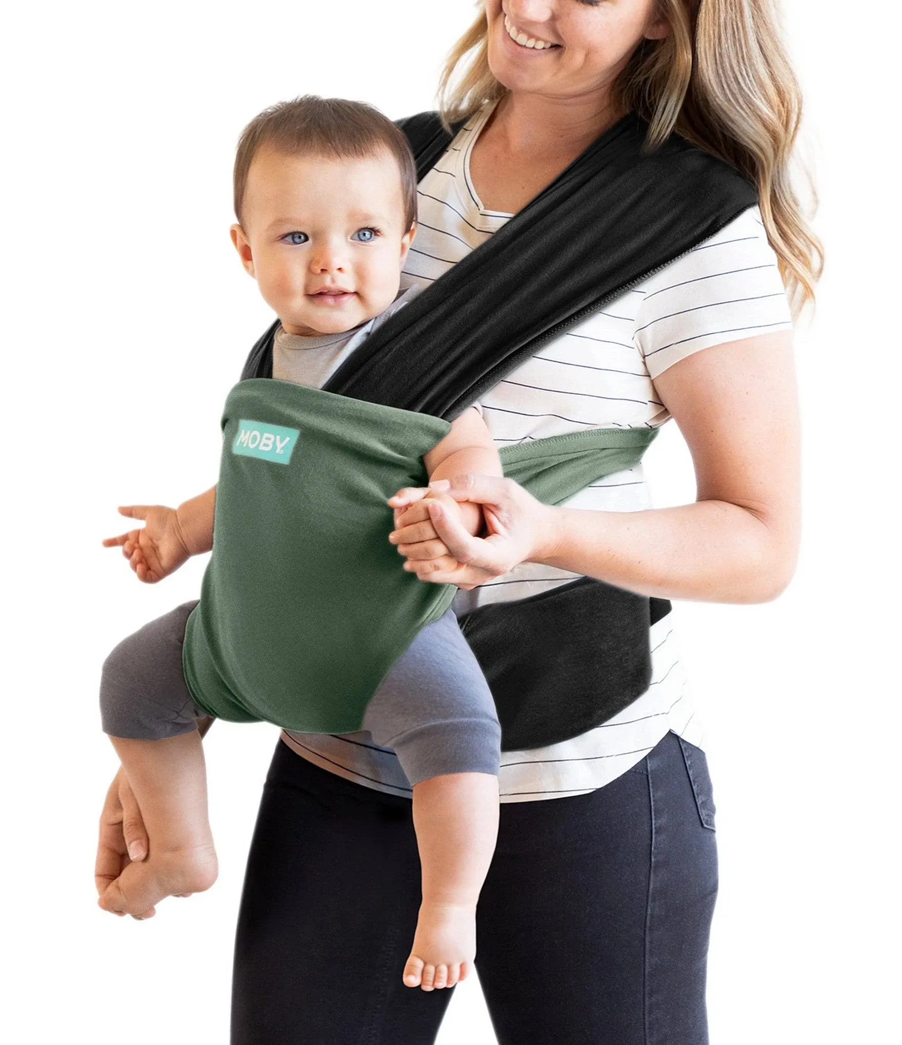 Moby Easy Wrap Baby Carrier Olive/Onyx