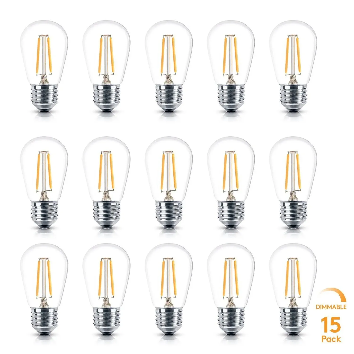 Brightech Ambience Pro LED S14 2500k 2-Watt 15-Pack Light Bulbs Black