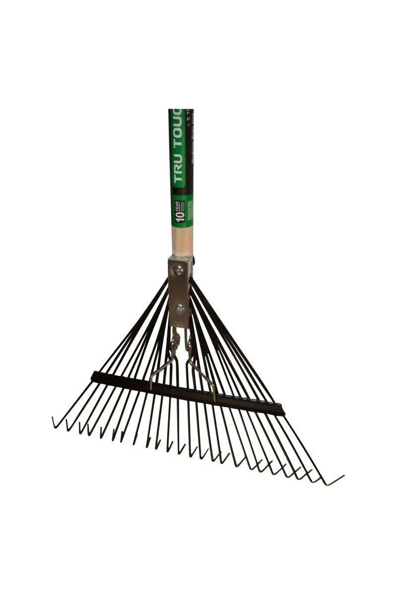 Truper 30480 24-Inch Tru Tough Steel Leaf Rake with Wood Handle