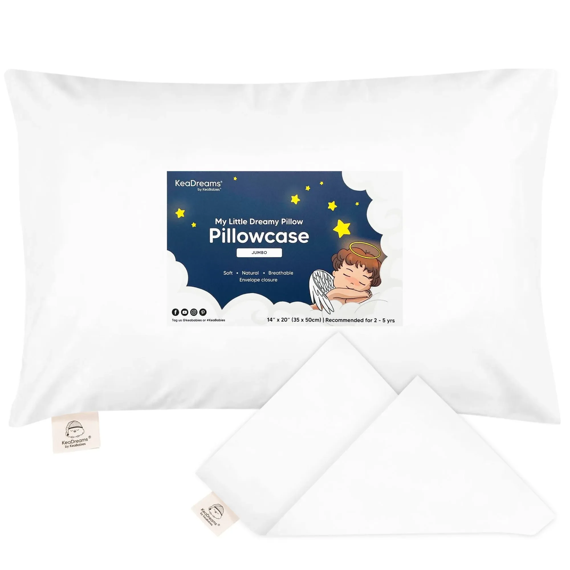 Jumbo Toddler Pillowcase 14X20" (Soft White)