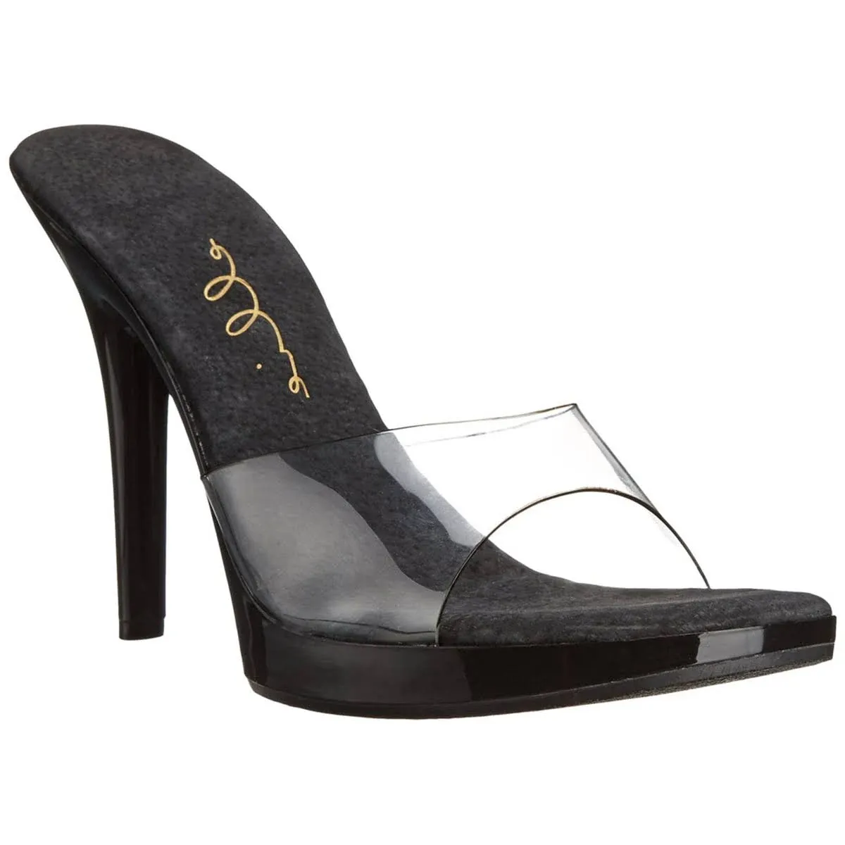 Ellie Shoes 502-VANITY, 5" Stiletto Heel Classic - Clear/Black 10