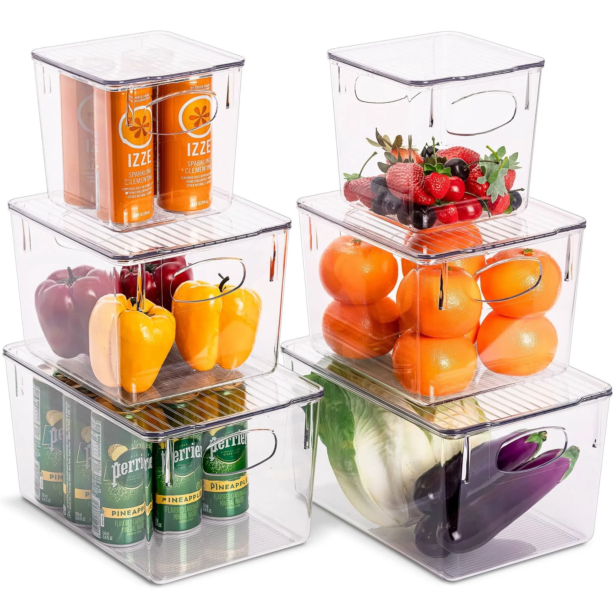 Sorbus Organizer Bins with Lids, Kitchen Pantry Organization Storage Acrylic Bins ...