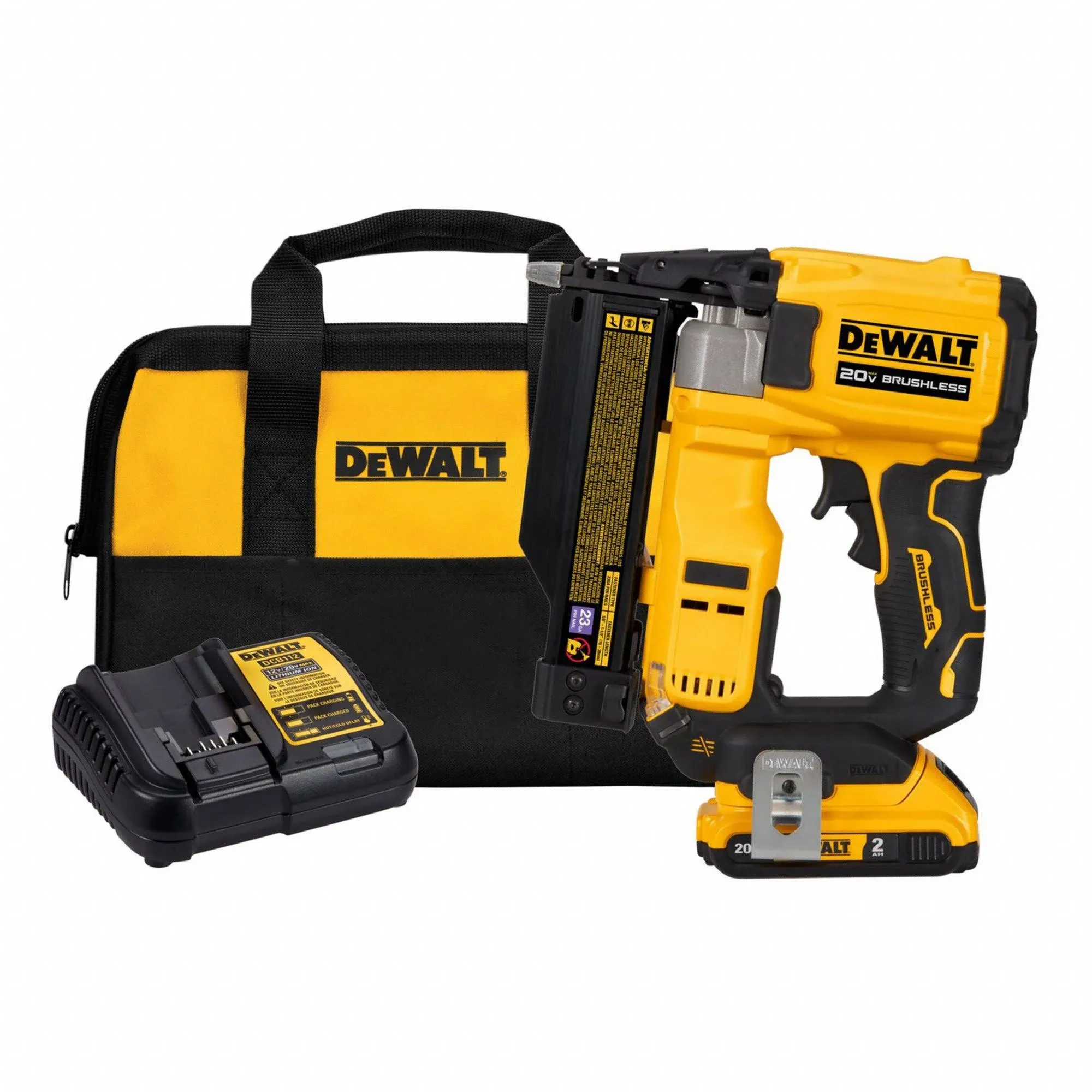 DEWALT ATOMIC Compact Series™ 20V MAX* Brushless Cordless 23 Ga. Pin Nailer Kit (DCN623D1)