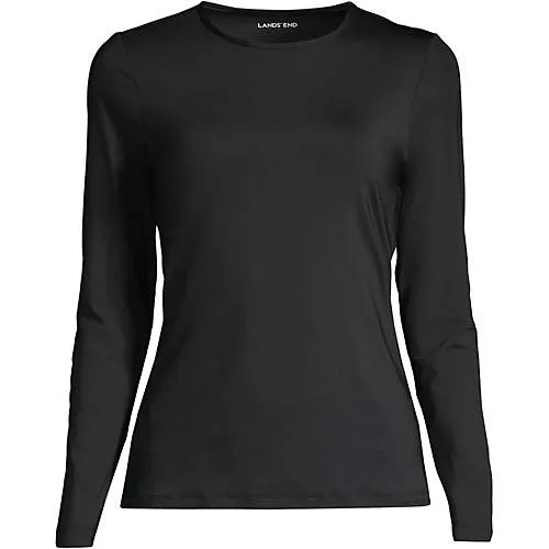 Lands' End Women's Crew Neck Long Sleeve Rash Guard