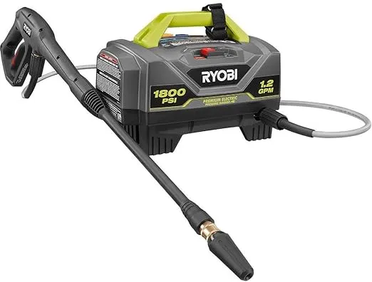 RY141802 Lavadora a presión eléctrica con cable de agua fría de 1800 PSI y 1,2 GPM de RYOBI