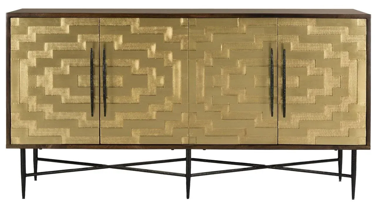 Safavieh Skylar Brass Sideboard - Dark Brown