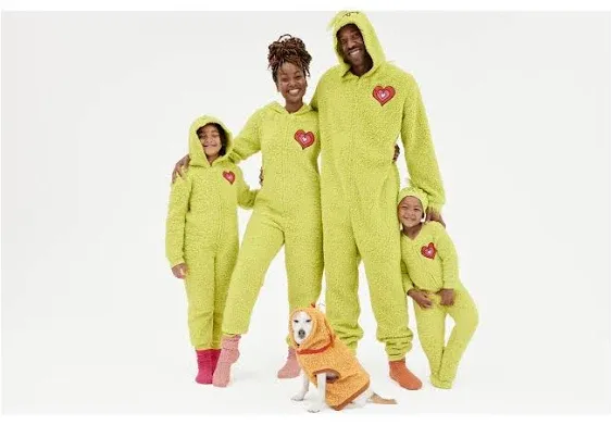 Dr. Seuss Unisex Toddler The Grinch Christmas Matching Family Pajamas Union Suit