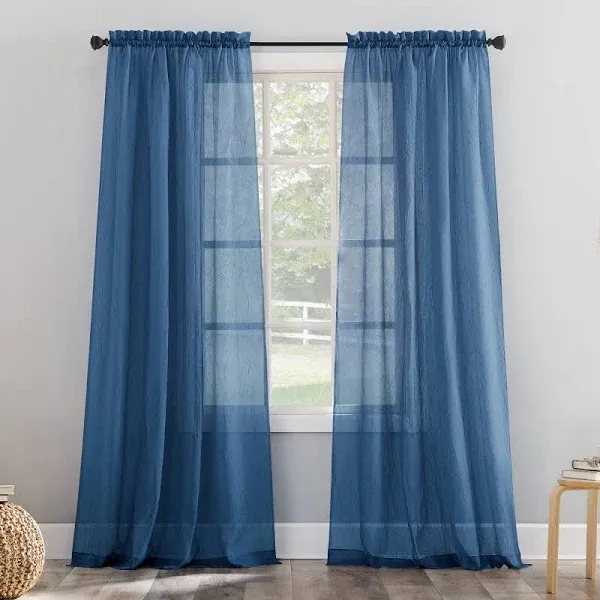 Erica Crushed Sheer Voile Rod Pocket Curtain Panel