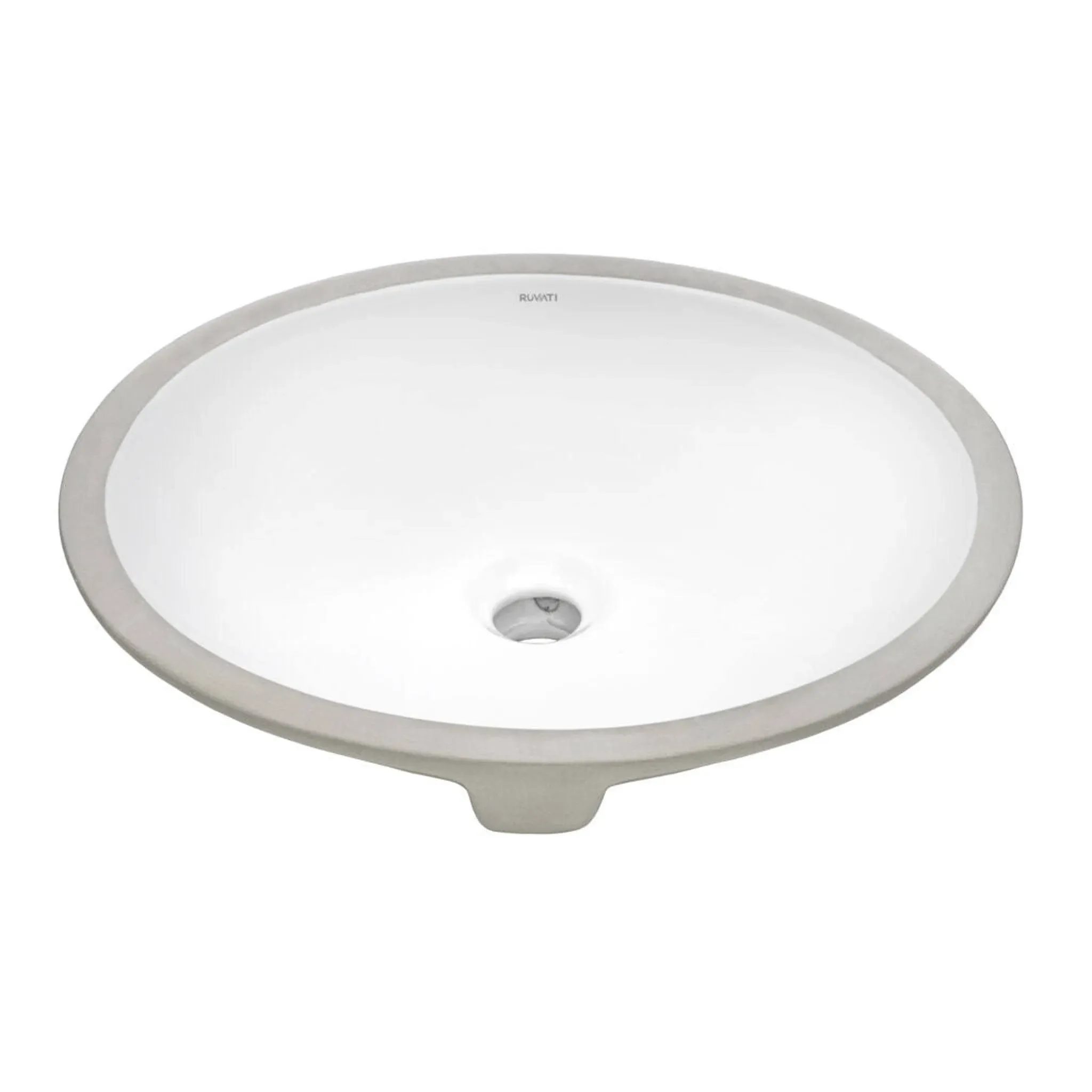 Ruvati 18 x 15 inch Undermount Bathroom Sink White Oval Porcelain Ceramic with Overflow - RVB0618