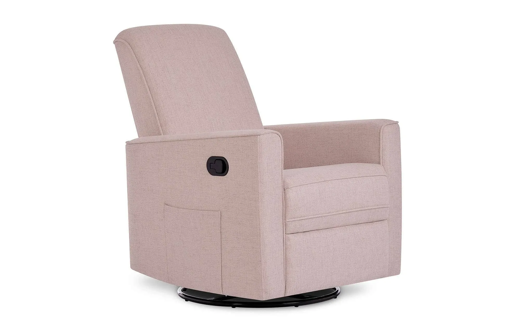 Evolur Glider Swivel Raleigh Upholstered Plush Seating, Rose