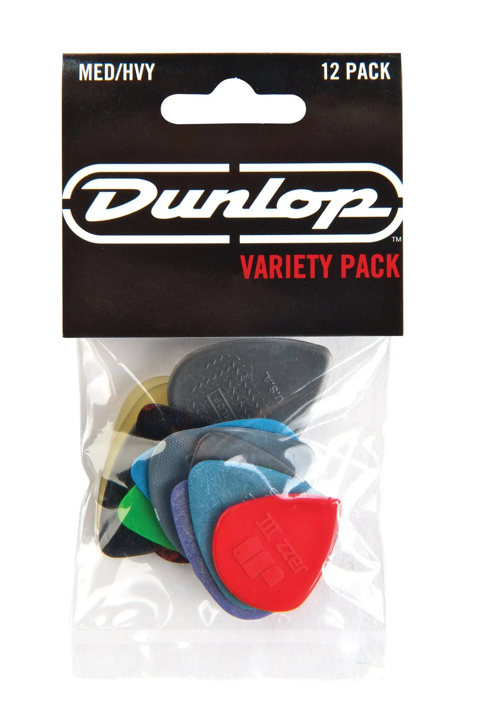 Jim Dunlop PVP102 Variety Medium/Heavy Guitar Pick Player Pack (Pack of 12)