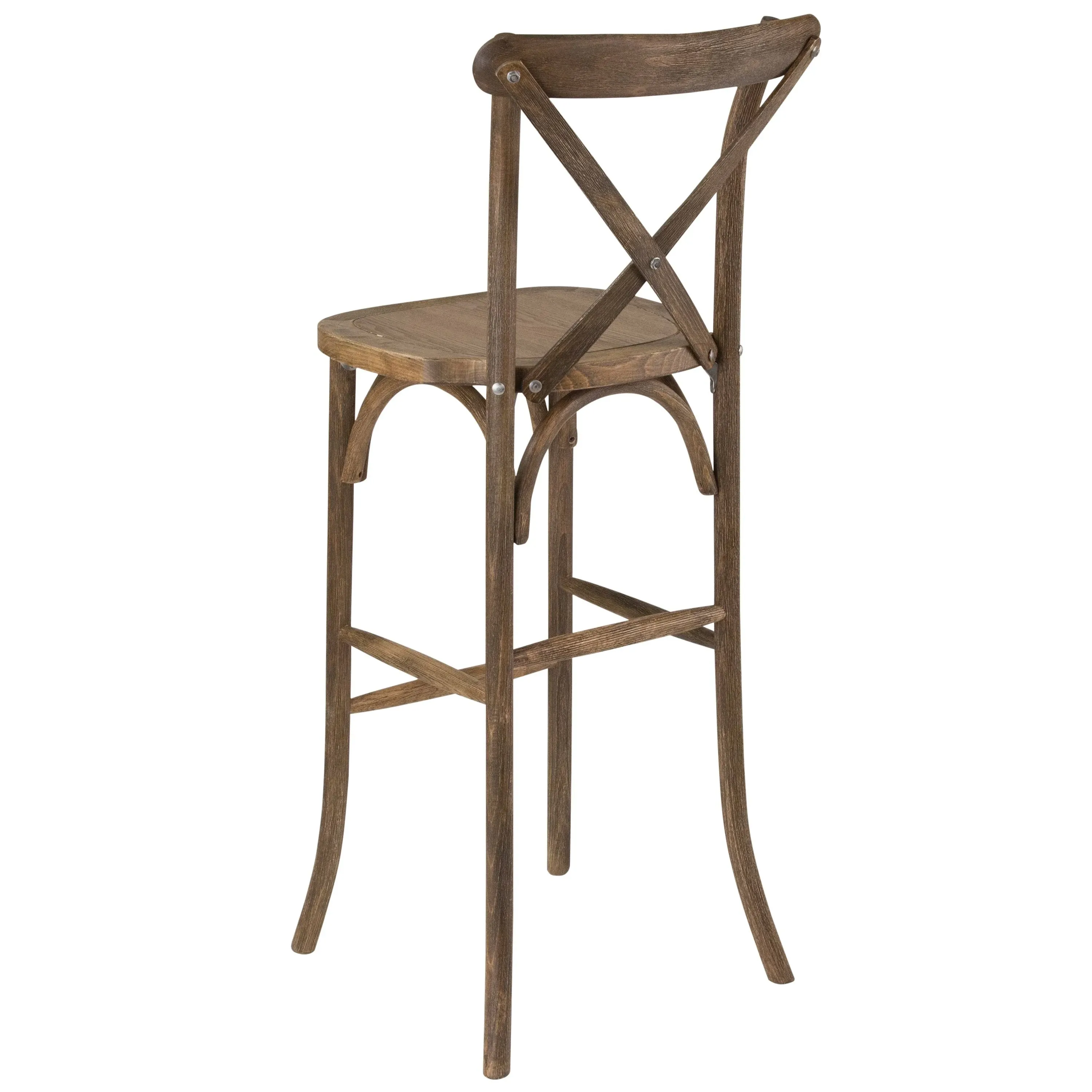 EE2707 Contemporary Commercial Grade Wood Cross Back Barstool Single Unit