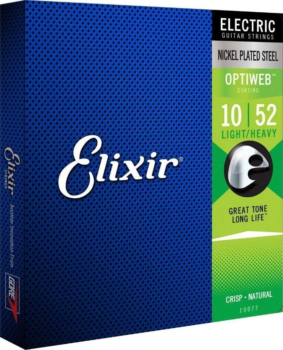 Elixir 19077 Optiweb Nickel Plated Steel Electric Guitar Strings - Light/Heavy (10-52) | Reverb