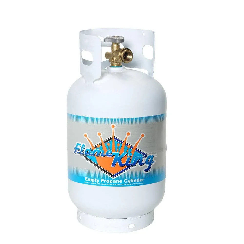 Flame King 10LB Steel Propane Tank Cylinder with Type 1 Overflow Protection Device Valve