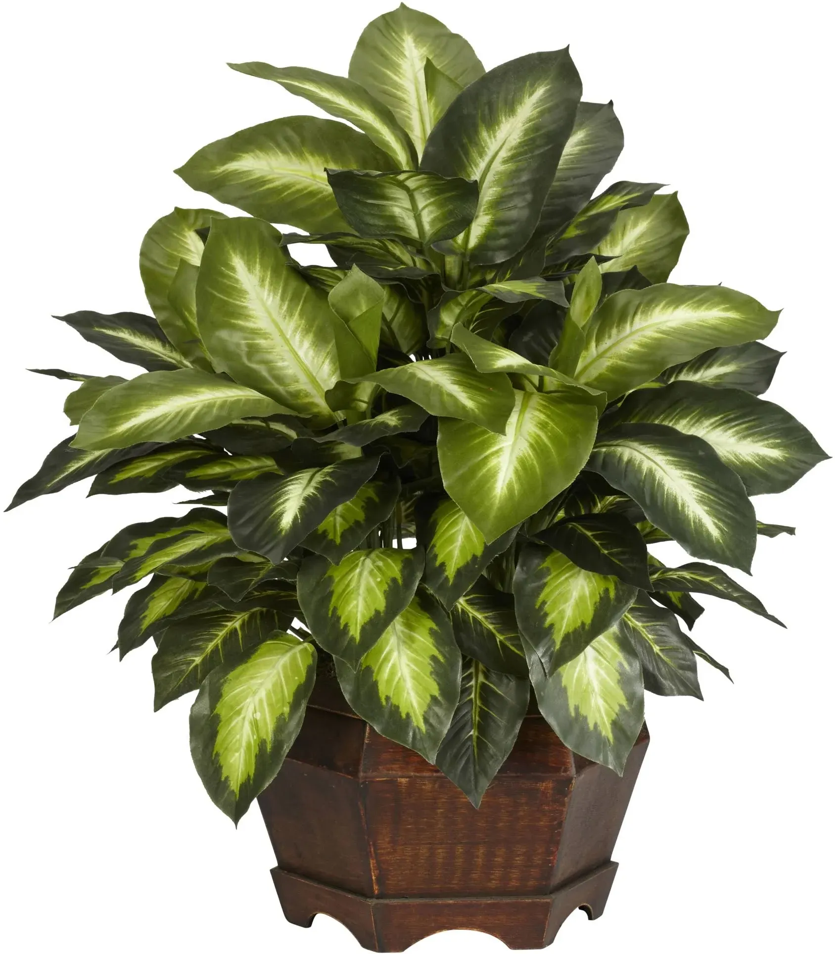 Nearly Natural Golden Dieffenbachia Silk Plant Green