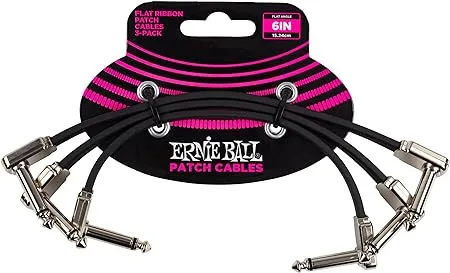 Ernie Ball 6 in. Flat Ribbon Patch Cable (3-pack)