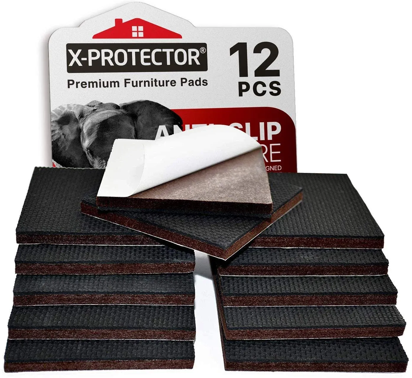 Non Slip Furniture Pads X-Protector Premium 12 Pcs 3"