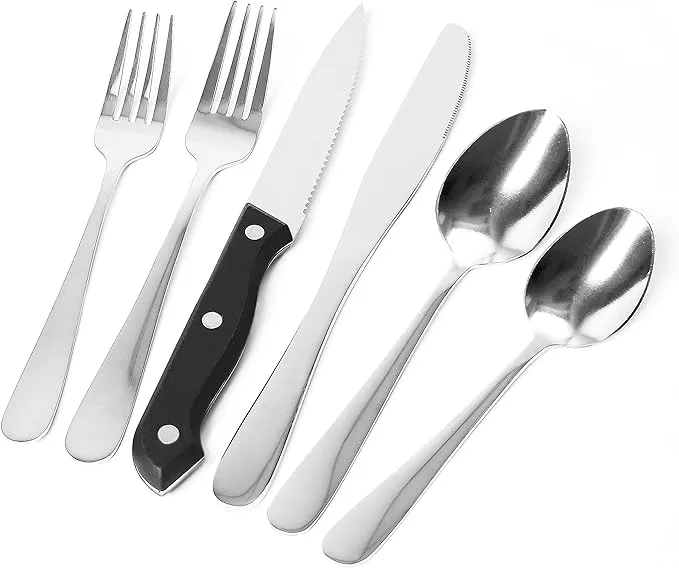 24-Piece Silverware Set for 4, Stainless Steel Flatware Cutlery, Kitchen Utensil