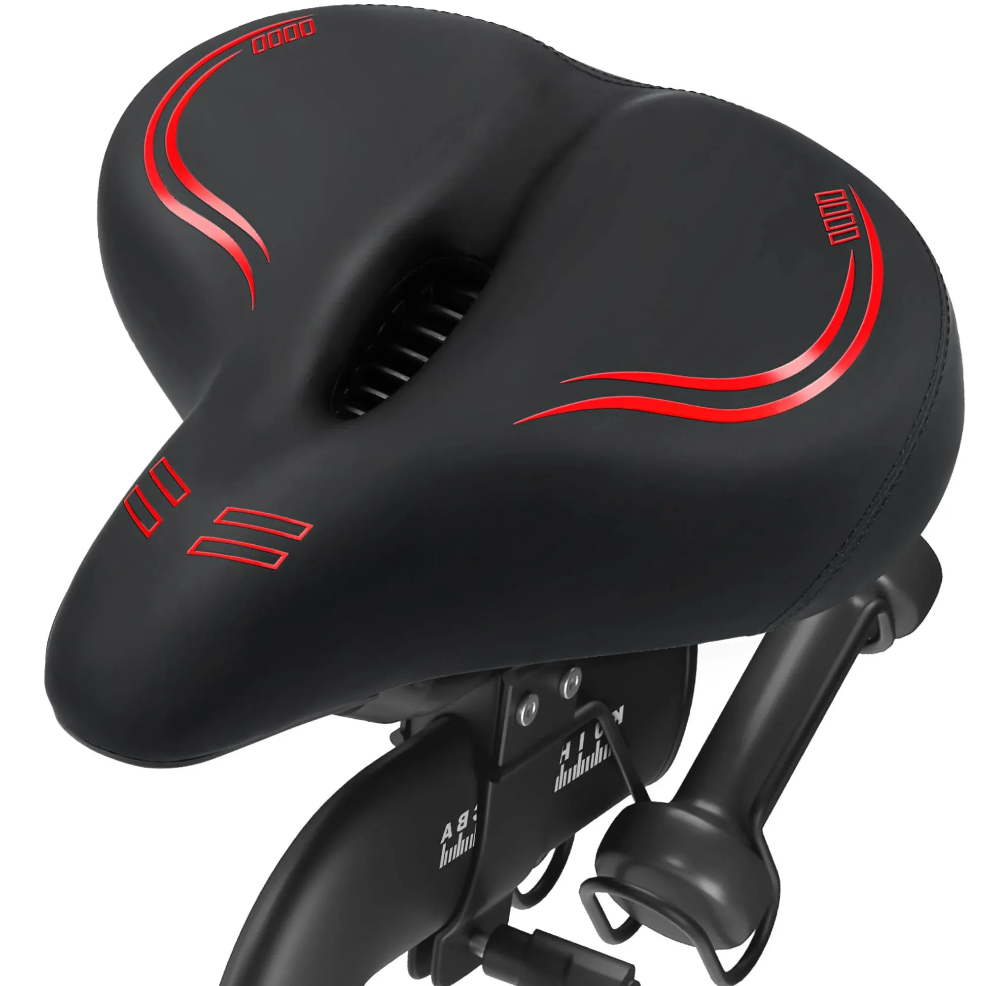 Oversized Bike Seat for Peloton Bike &amp; Bike+, Wide Bicycle Saddle Red