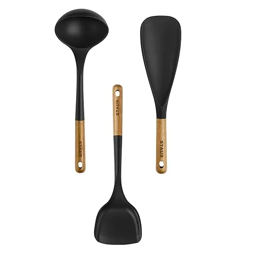 Staub Silicone Cooking Utensil Set with Wood Handle