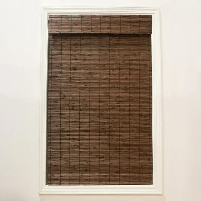 Radiance Cordless Dockside Flatstick Bamboo Roman Shade, 30" x 64", Cocoa