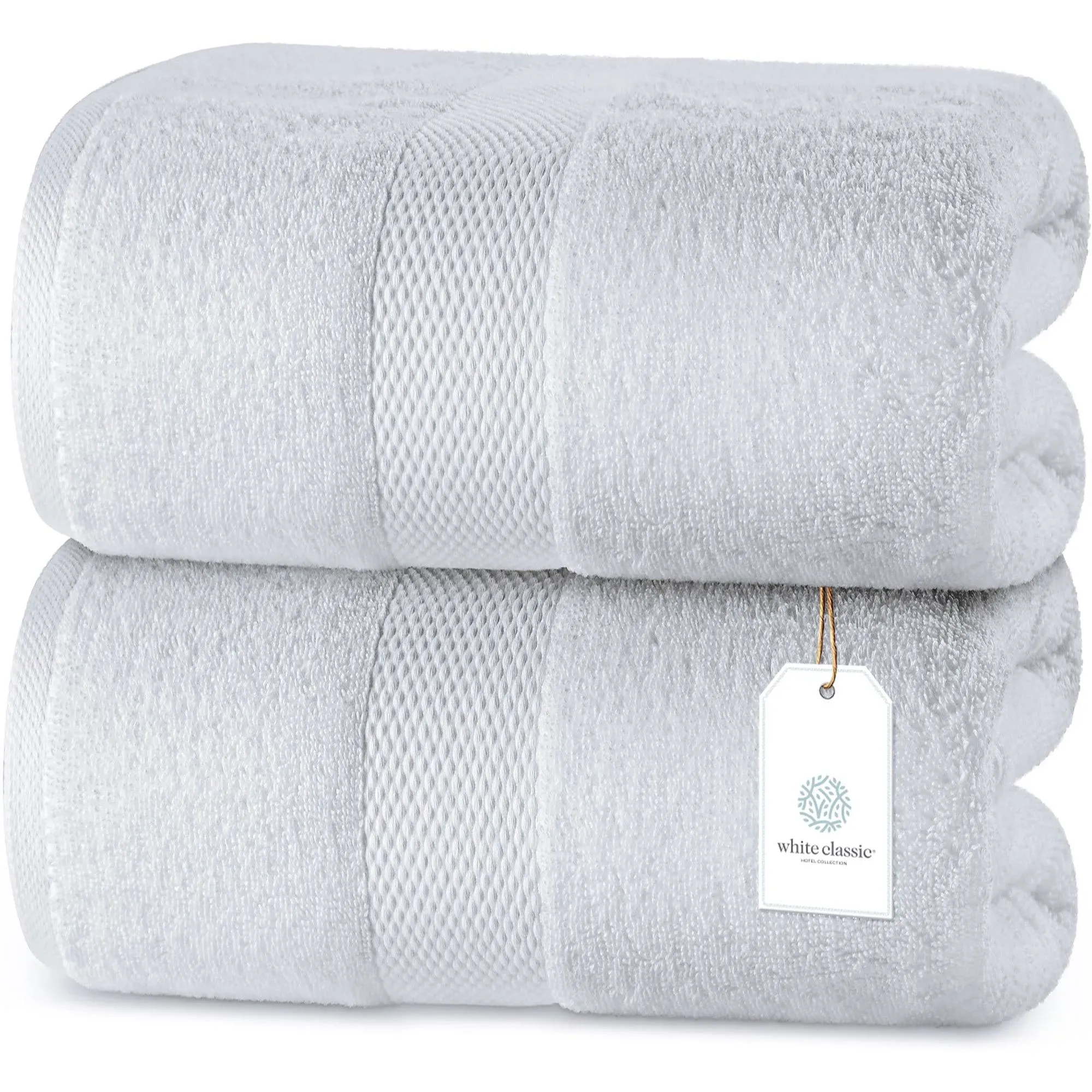 White Classic Luxury White Hotel Bath Sheets, Extra Large XL Luxury White Bath Towel 35x70 inch Bathroom White Bath Sheets Set | 2 Pack, White