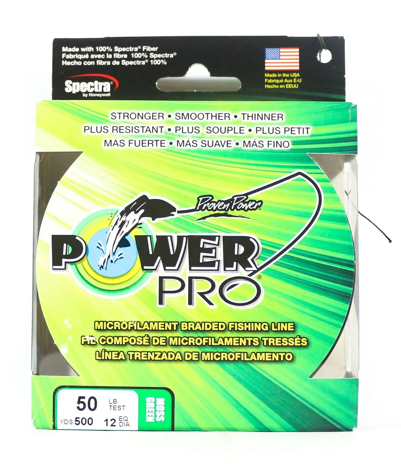 PowerPro Braided Spectra Fiber Fishing Line Moss Green 50LB 500 Yds