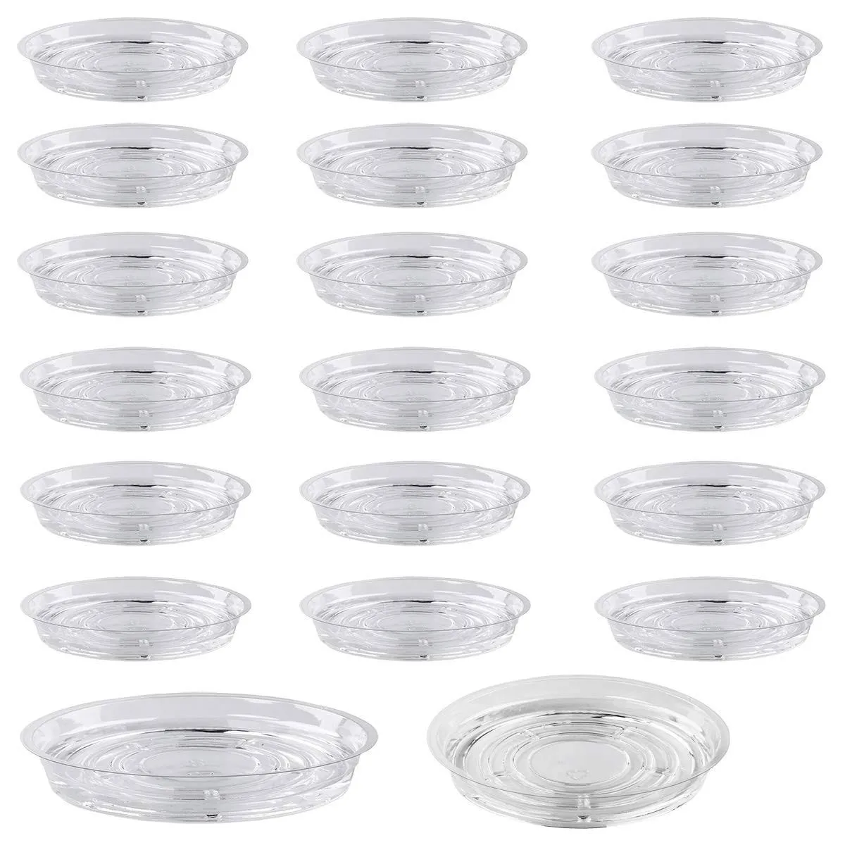 UltraOutlet 20 Pack 6 Inches Clear Plastic Plant Saucer Drip Trays Small Plant ...