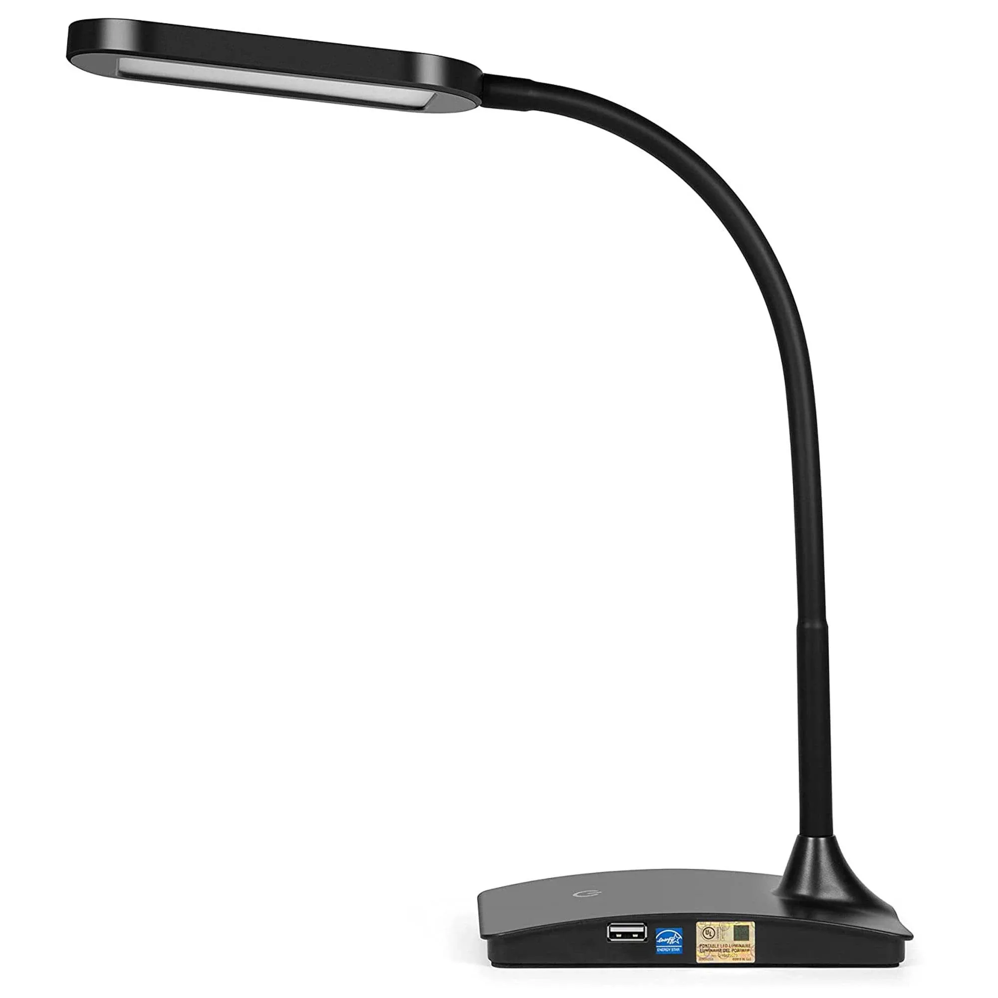 TW Lighting IVY20-40BK Ivy LED Desk Lamp with USB Port for Home Office - BLACK