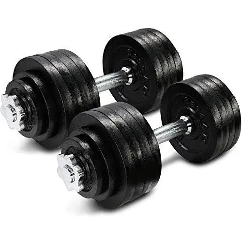 Yes4All Adjustable Dumbbell Set with Weight Plates/Connector - Exercise & Workout Equipment - Size Options 40lbs to 200lbs