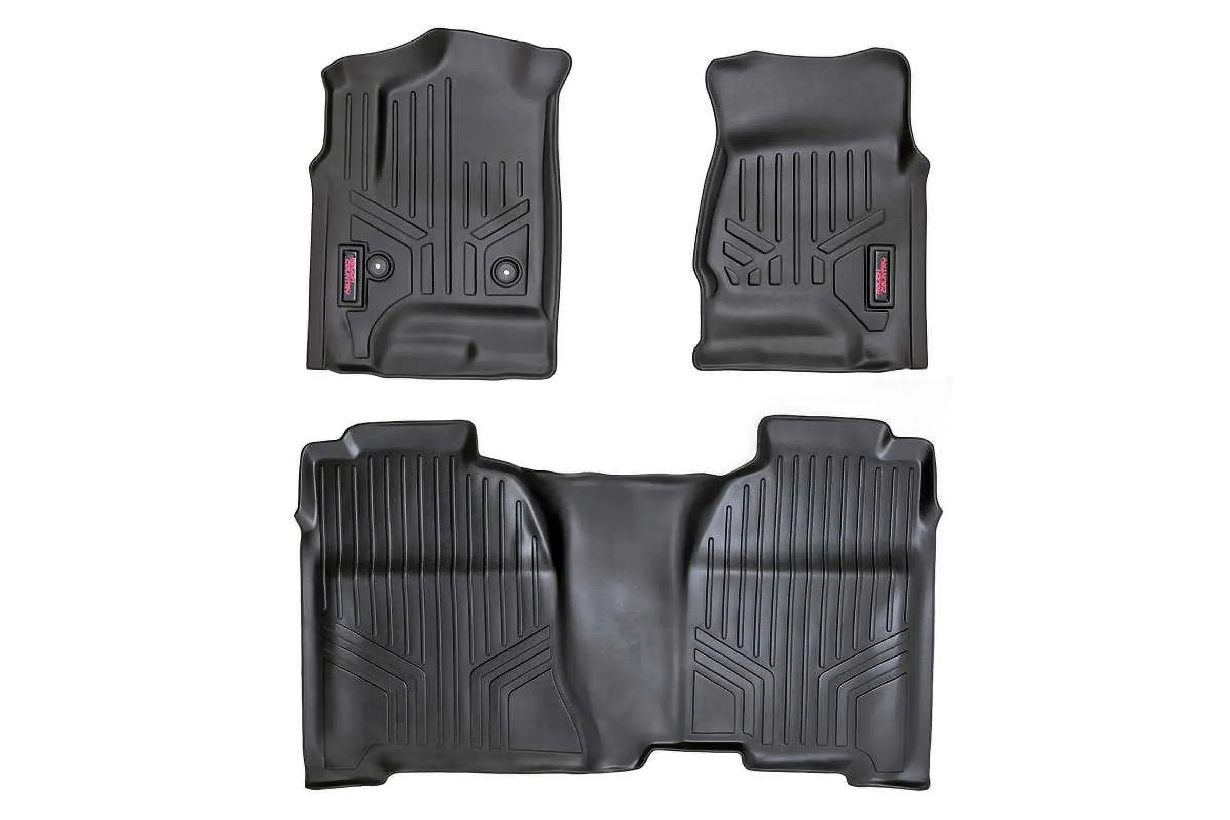 Rough Country M-21413 Heavy Duty Floor Mats - Front & Rear Combo (Crew Cab Models)