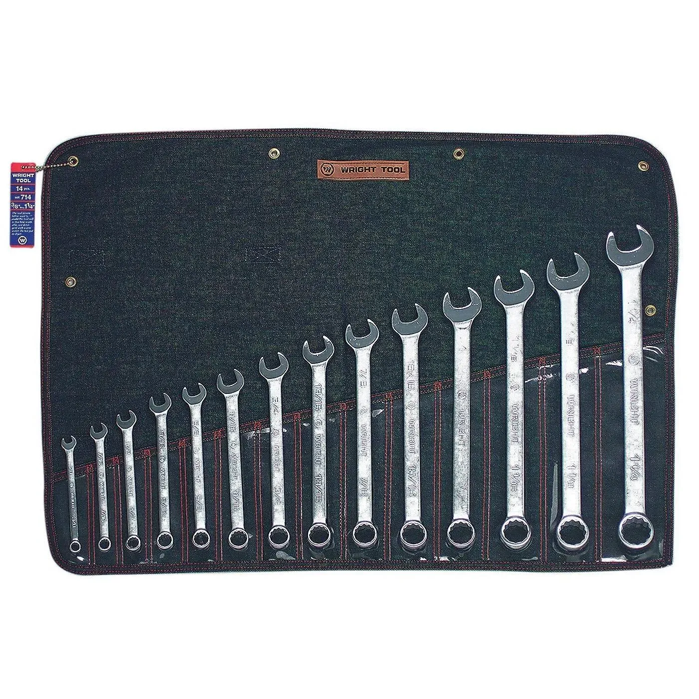 Wright Tool 714 14 Piece 12 Point Combination Wrench Set 3/8-Inch - 1-1/4-Inch