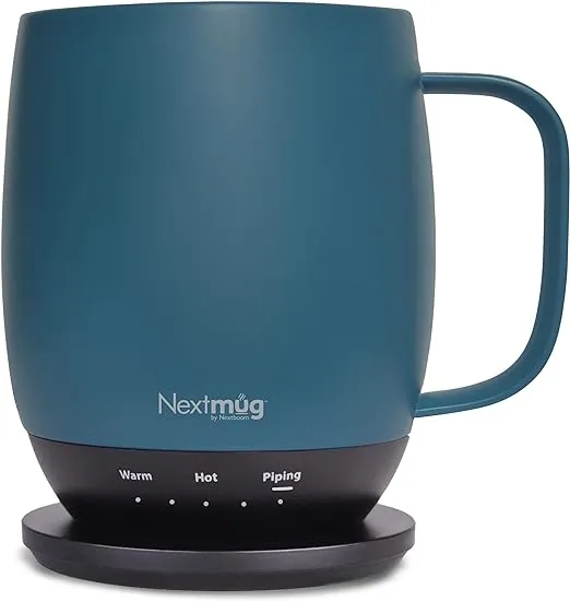 Nextmug - Temperature-Controlled, Self-Heating Coffee Mug (Slate Blue - 14 oz.)