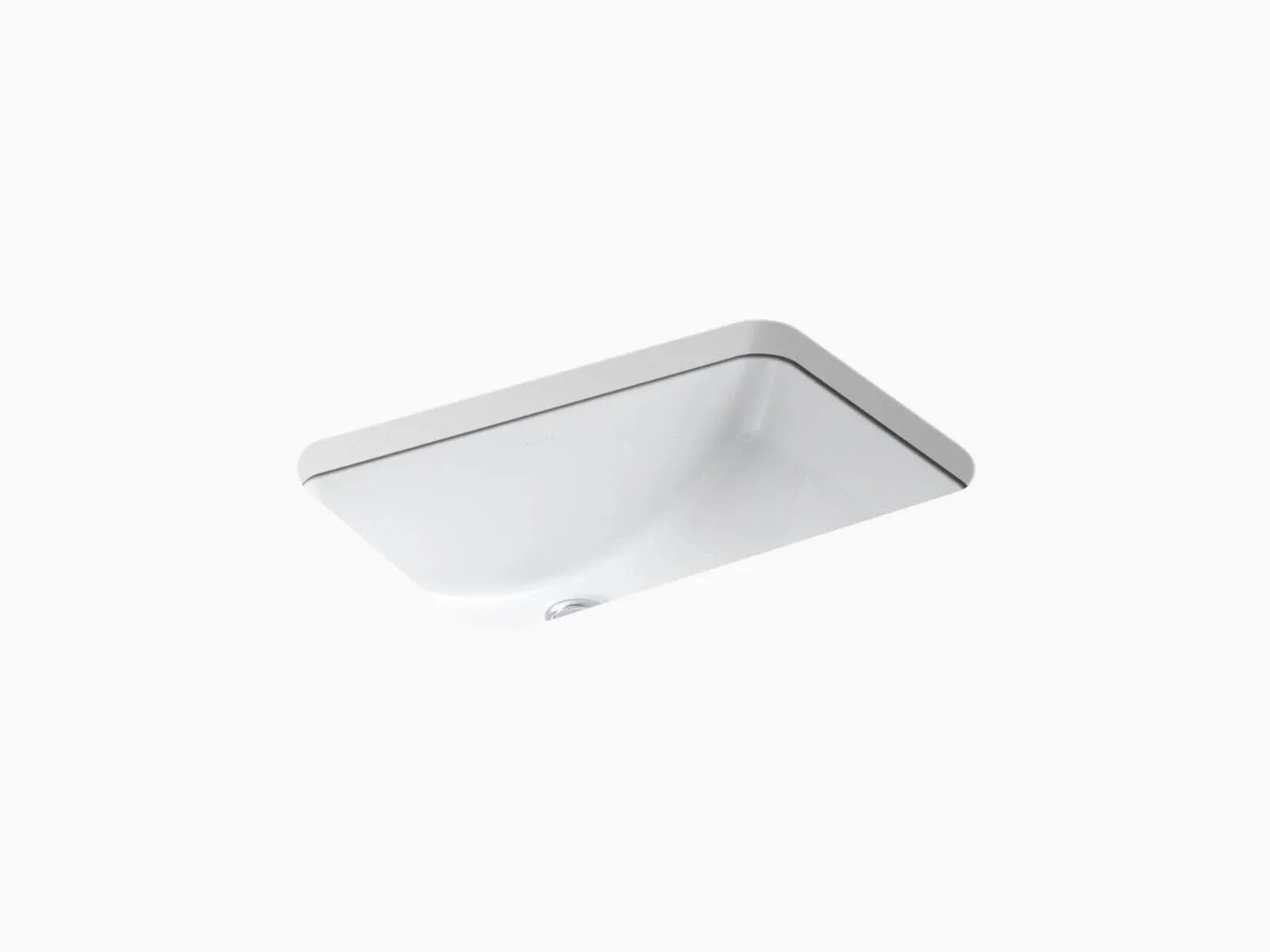 Kohler K-2214-G-0 White Ladena Undermount Bathroom Sink with Glazed Underside