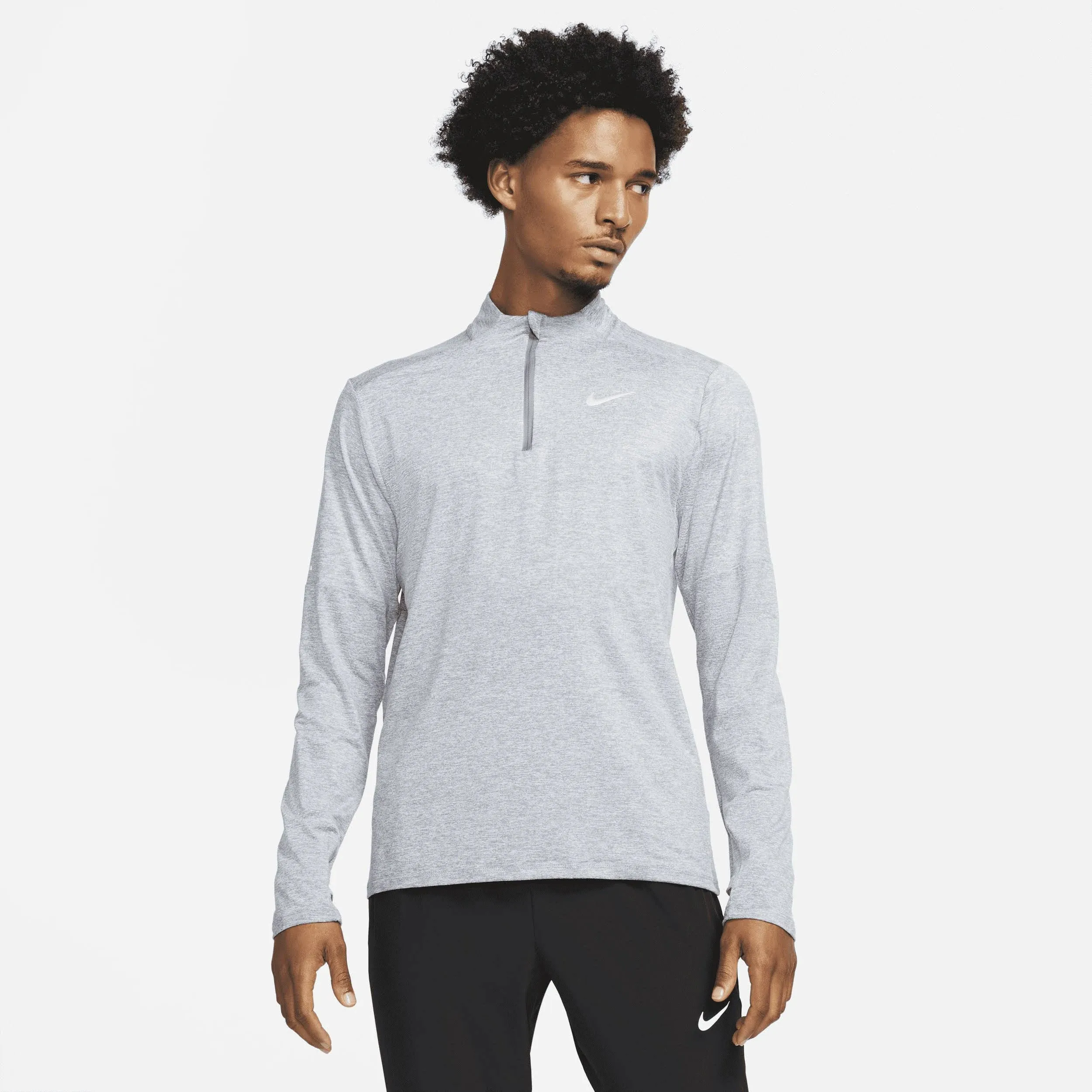 Nike Dri-Fit Element. Men's 1/4-Zip Running Top. Smoke Grey. Size: M