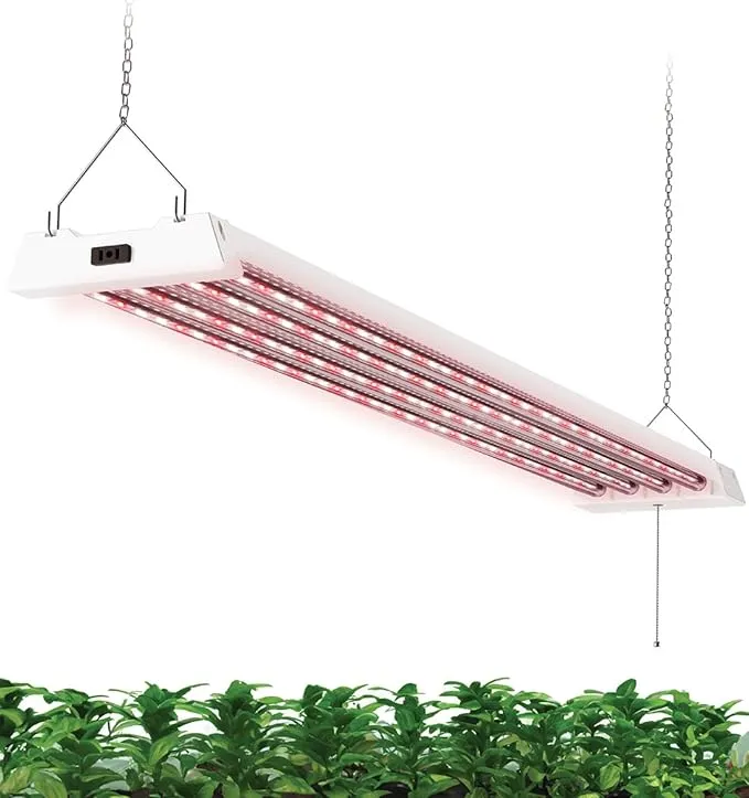 Sunco Lighting 4ft LED Grow Lights Full Spectrum for Indoor Plants 80W Integrated Suspended Fixture Plug in Linkable for Indoor Greenhouse Year