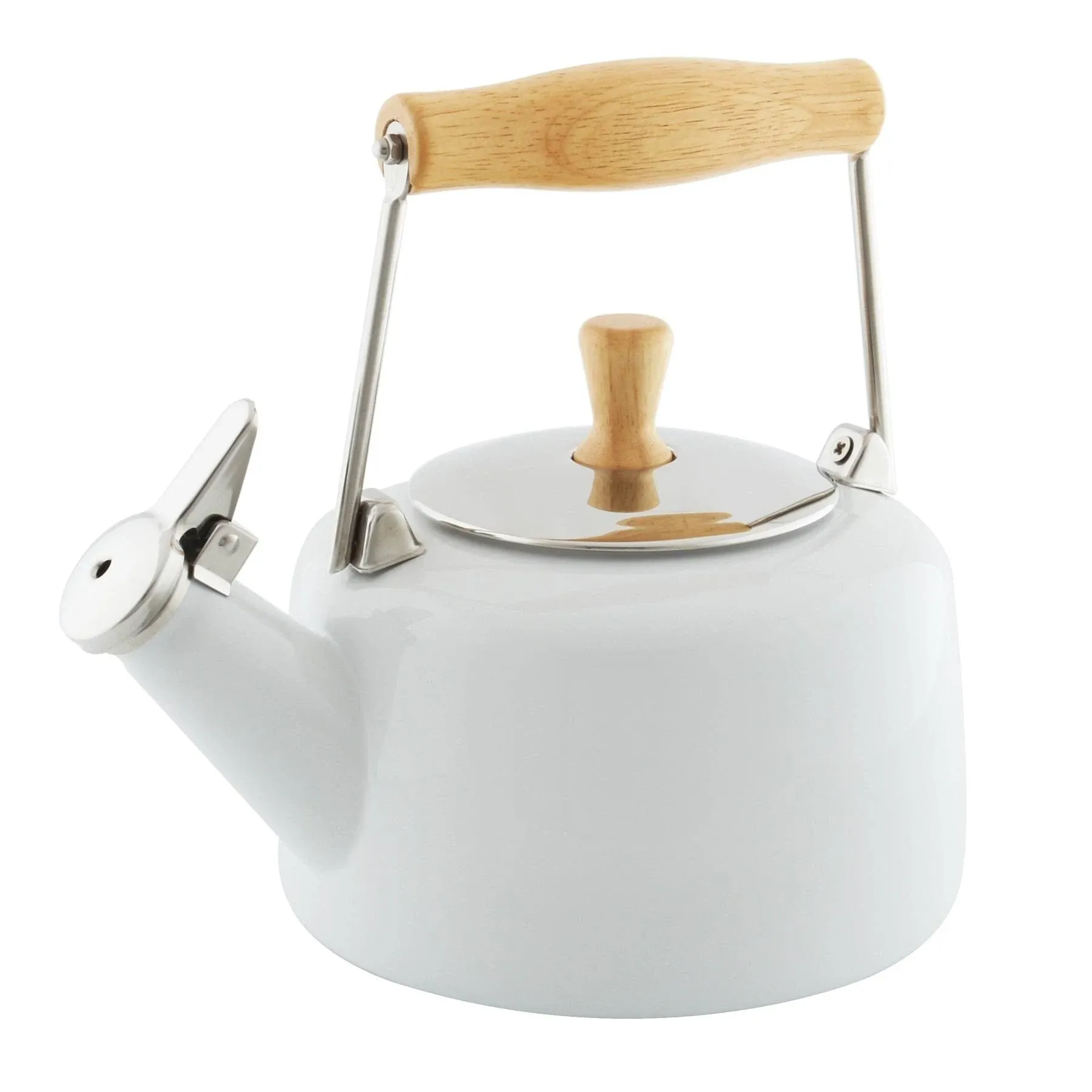 Chantal 1.4 qt. Enamel-on-Steel Sven Teakettle - White