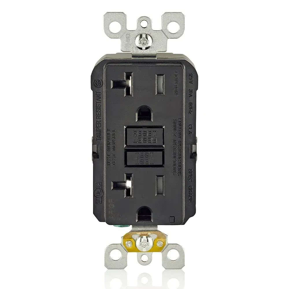 Leviton 20 Amp 125-Volt Duplex Self-Test SmartlockPro Tamper Resistant AFCI/GFCI Dual Function Outlet, Black AGTR2-E