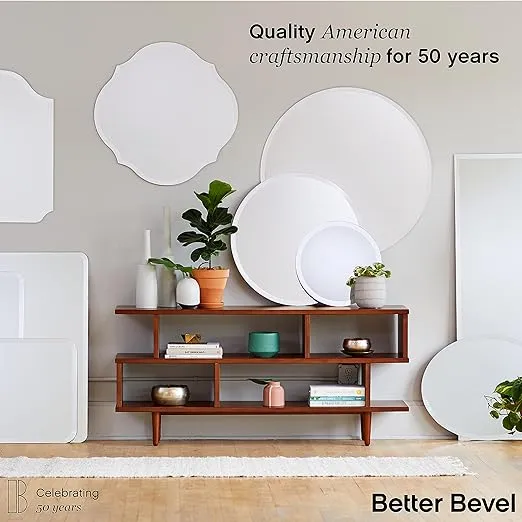 Better Bevel Frameless Oval Mirror Bathroom Wall Mirror W/Beveled Edge