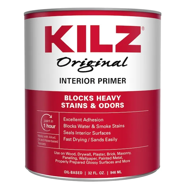 KILZ Original Multi-Surface Oil-Based, White Primer, Interior, 1 Quart