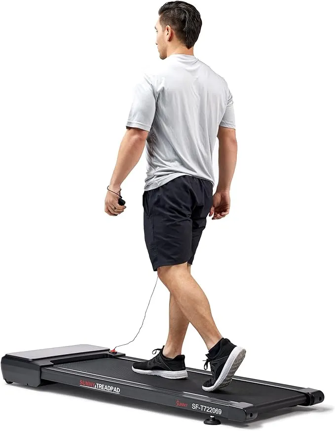 Sunny Health & Fitness Sleek Stride Smart Compact Auto Incline Treadpad Treadmill