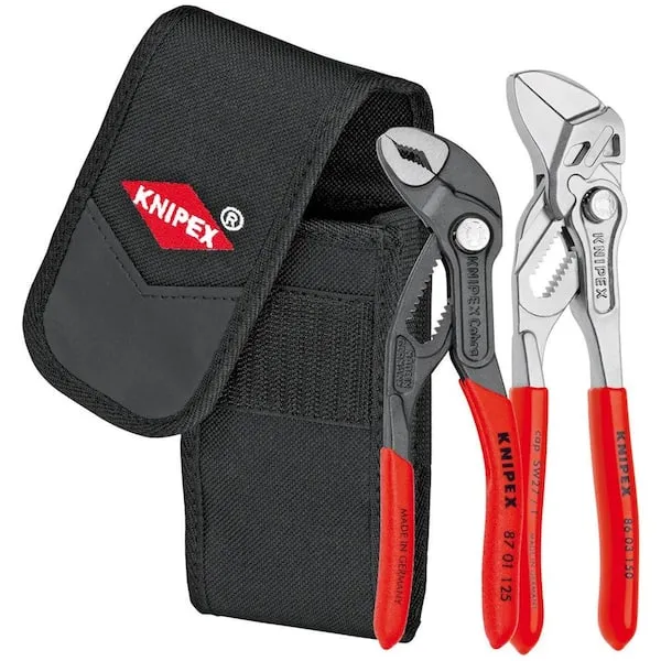 Knipex Tools 00 20 72 V01 Mini Pliers in Belt Pouch, Red, 2-Piece