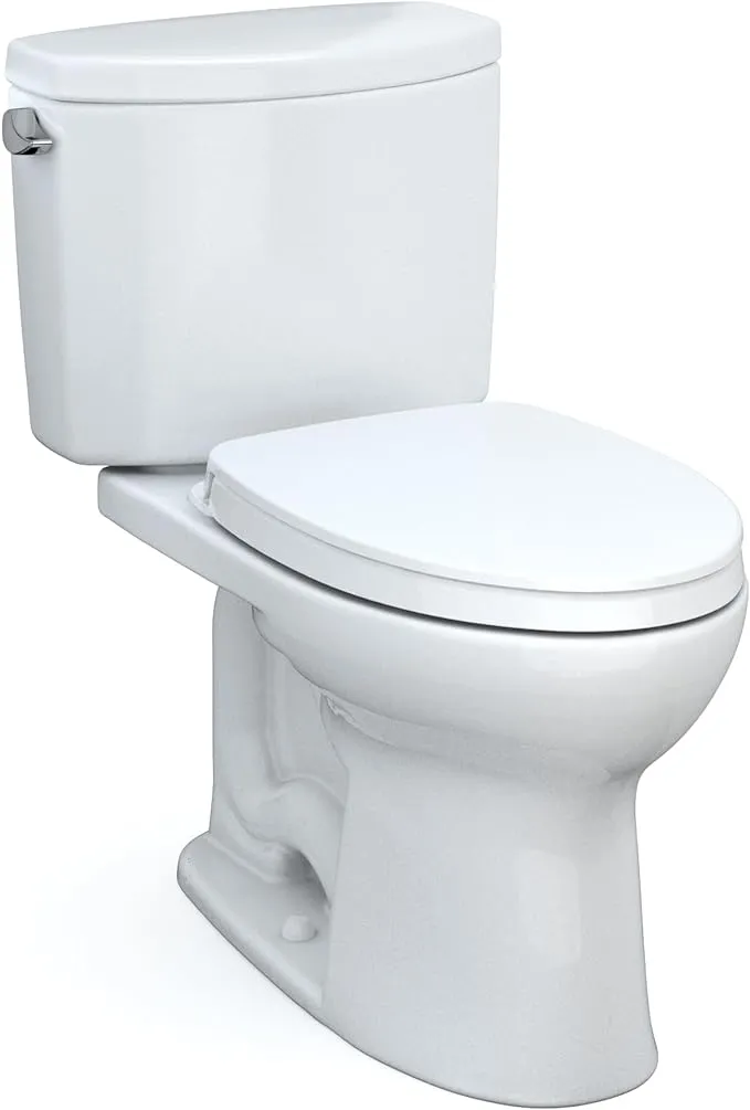 Drake II 2-Piece 1.28 GPF Single Flush Elongated ADA Comfort Height Toilet in Cotton White, SoftClose Seat Included