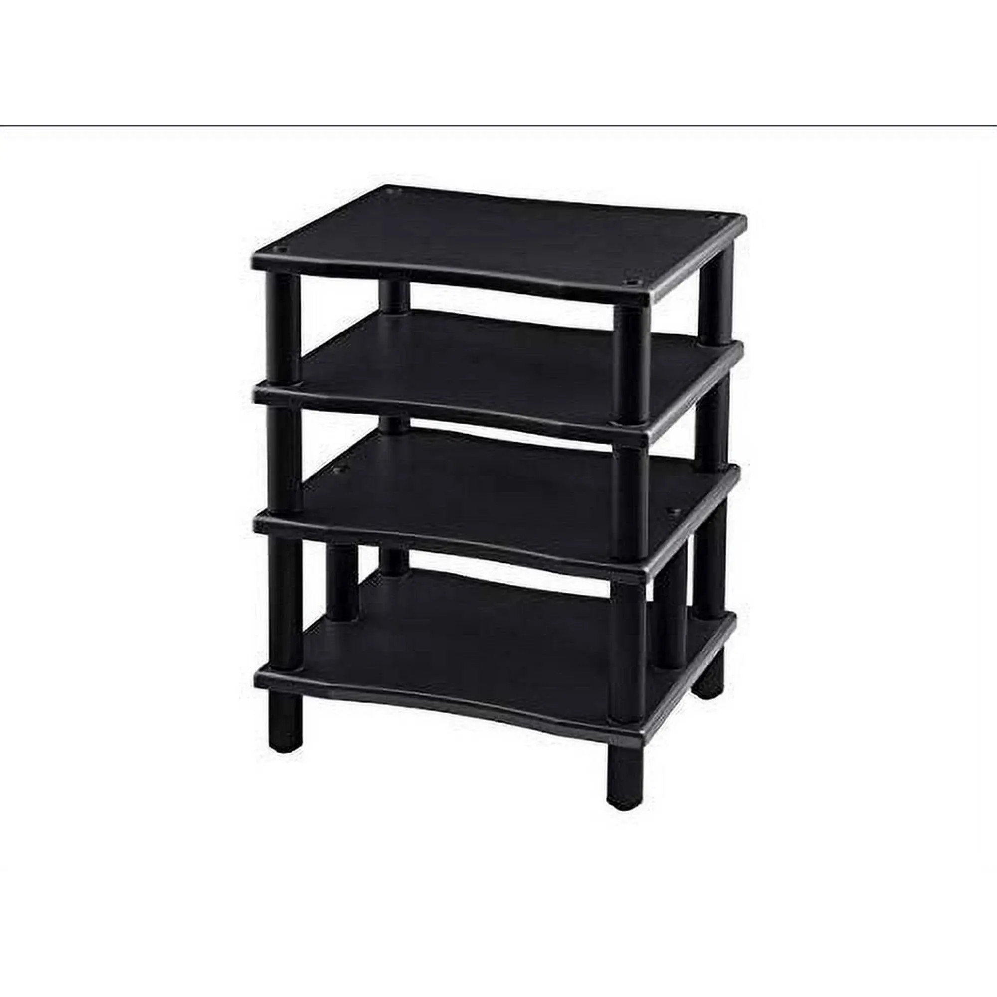 Monolith 4 Tier Audio Stand XL - Black, Open Air Design, Each Shelf Supports Up