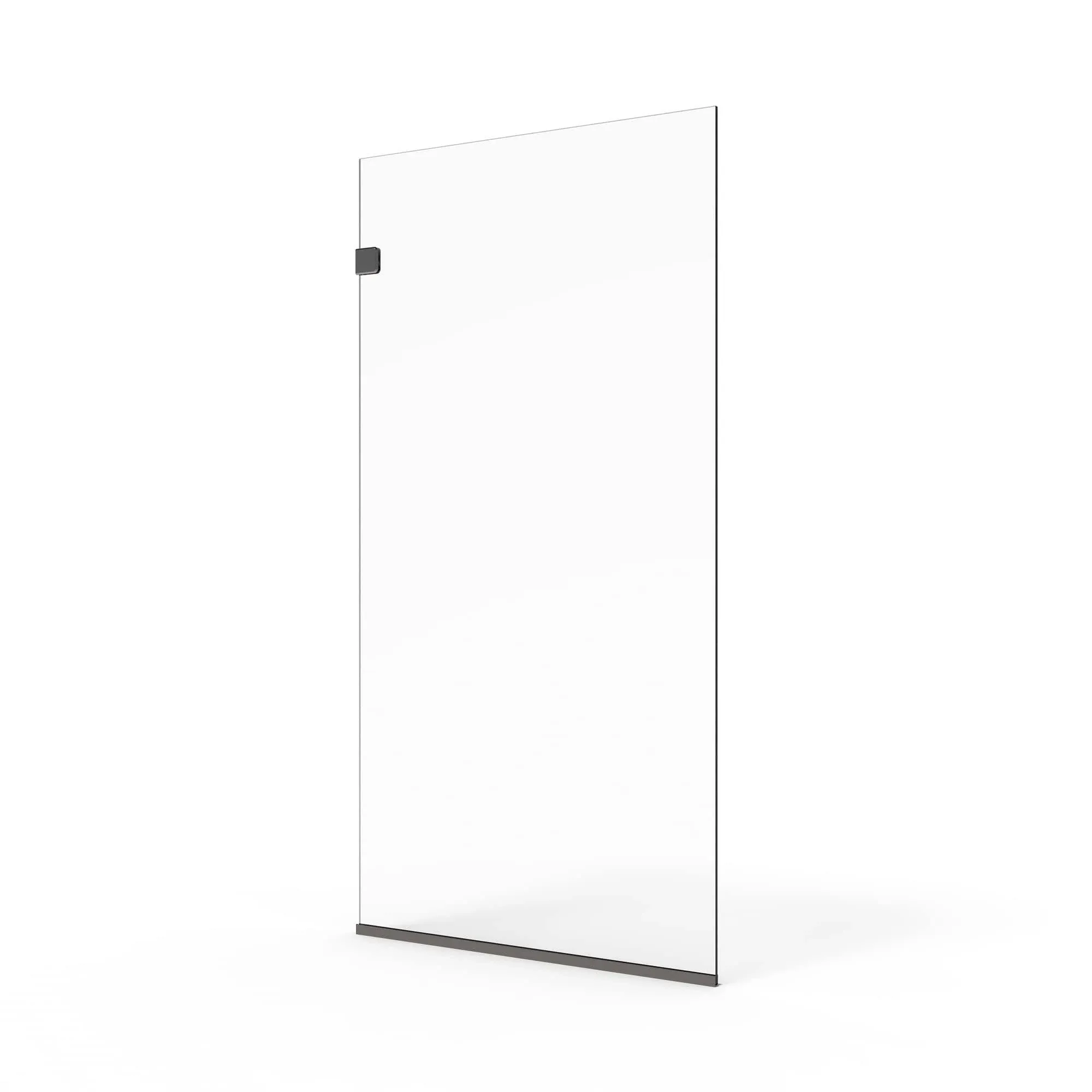 Milan Stationary Panel Shower Screen 36 x 60 inch Clear Glass, Brushed Nickel Finish