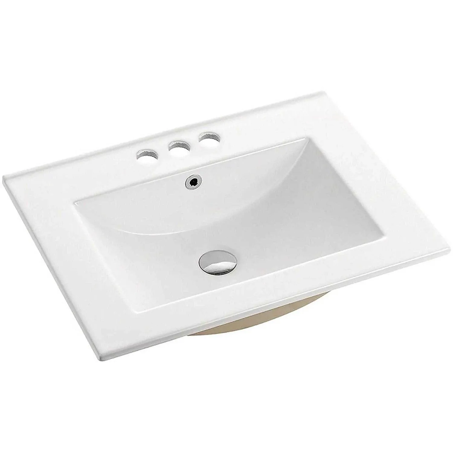 Swiss Madison SM-VT324-3 24 inch Ceramic Vanity Top with Three Faucet Holes