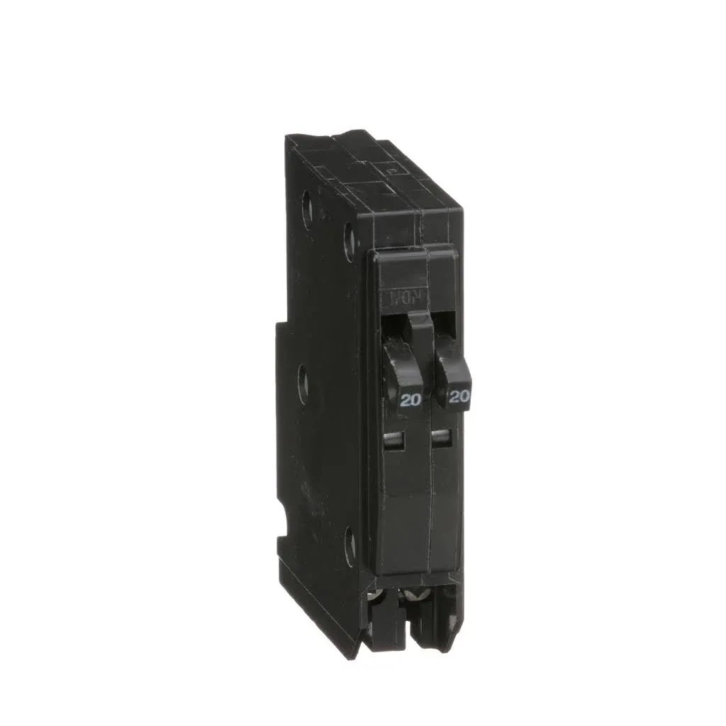 Schneider Electric/Square D QOT2020 Tandem Miniature Circuit Breaker, 20/20 Amp, 120/240 V